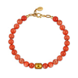 Bodrum Coral and Crystal Necklace