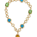 Halicarnassus Turquoise and Green Chain Necklace