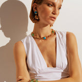 Halicarnassus Turquoise and Green Chain Necklace