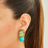 Bodrum Green and Turquoise Single Earring