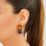Bodrum Orange and Lapis Single Earring
