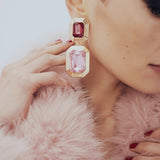 Paris at Night Fuchsia Pink Crystal Earrings