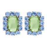 Ninon Square Sky Blue & Grass Green Earrings