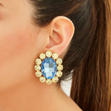 Ninon Oval Lemonade & Sky Blue Earrings