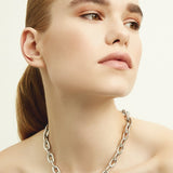 Bosphorus Chain Necklace with Crystals in Silver