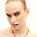 Bosphorus Chain Necklace with Crystals in Gold