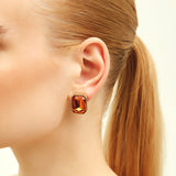 Bosphorus Orange Blue Mismatched Earrings