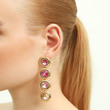 Dome Rose Long Earrings