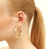 L Hoop Earrings in Gold