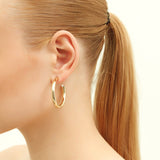 M Hoop Earrings in Gold