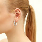 S Hoop Earrings in Silver