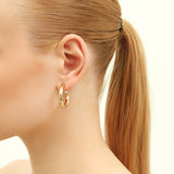 S Hoop Earrings in Gold