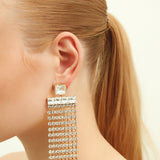 Cher Diamond Crystal Earrings in Gold