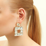 Bianca Diamond Crystal Rhoidum Plated Earrings