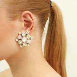 Kate Diamond Crystal Earrings in Rhodium