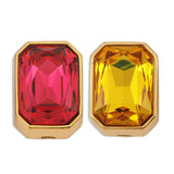 Bosphorus Fuchsia Yellow Mismatched Earrings