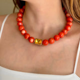 Bodrum Coral and Crystal Necklace