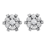 Kate Diamond Crystal Earrings in Rhodium