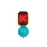 Bodrum Fuchsia and Turquoise Single Earring