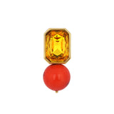 Bodrum Yellow and Coral Single Earring