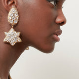 Disco Oval Star Drop Earrings