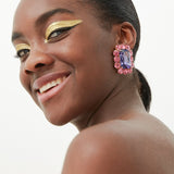 Ninon Square Rose & Lavender Earrings