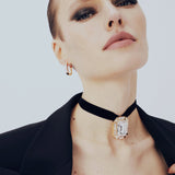 Place Vendome Grande Crystal Brooch Velvet Choker
