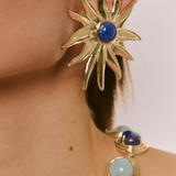 Mehry Lapis Sun Earrings