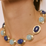 Knidos Aquamarine Lapis Necklace