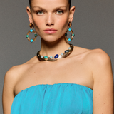 Athena Aquamarine Chrysocolla Amazonite Lapis Azurite Choker Necklace