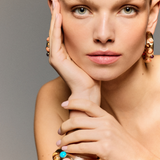 Athena Red Jasper Amethyst Coral Turquoise Tigereye Cuff Bracelet