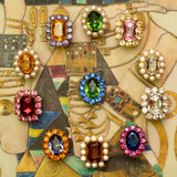 Petite Ninon Square Pink Fuchsia Crystal Earrings