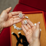 Petite Ninon Pompadour Oval Diamond Crystal Earrings