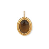 Tigereye Oval Charm Leather Necklace