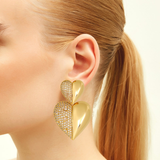 Love Yourself Large Crystal Duo Earrings