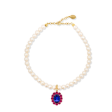 Petite Ninon Oval Fuchsia Navy Charm