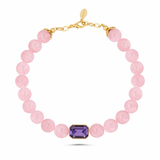 Bodrum Rose Quartz and Crystal Necklace