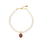 Petite Ninon Oval Orange Purple Charm