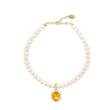 Petite Ninon Pompadour Oval Yellow Charm
