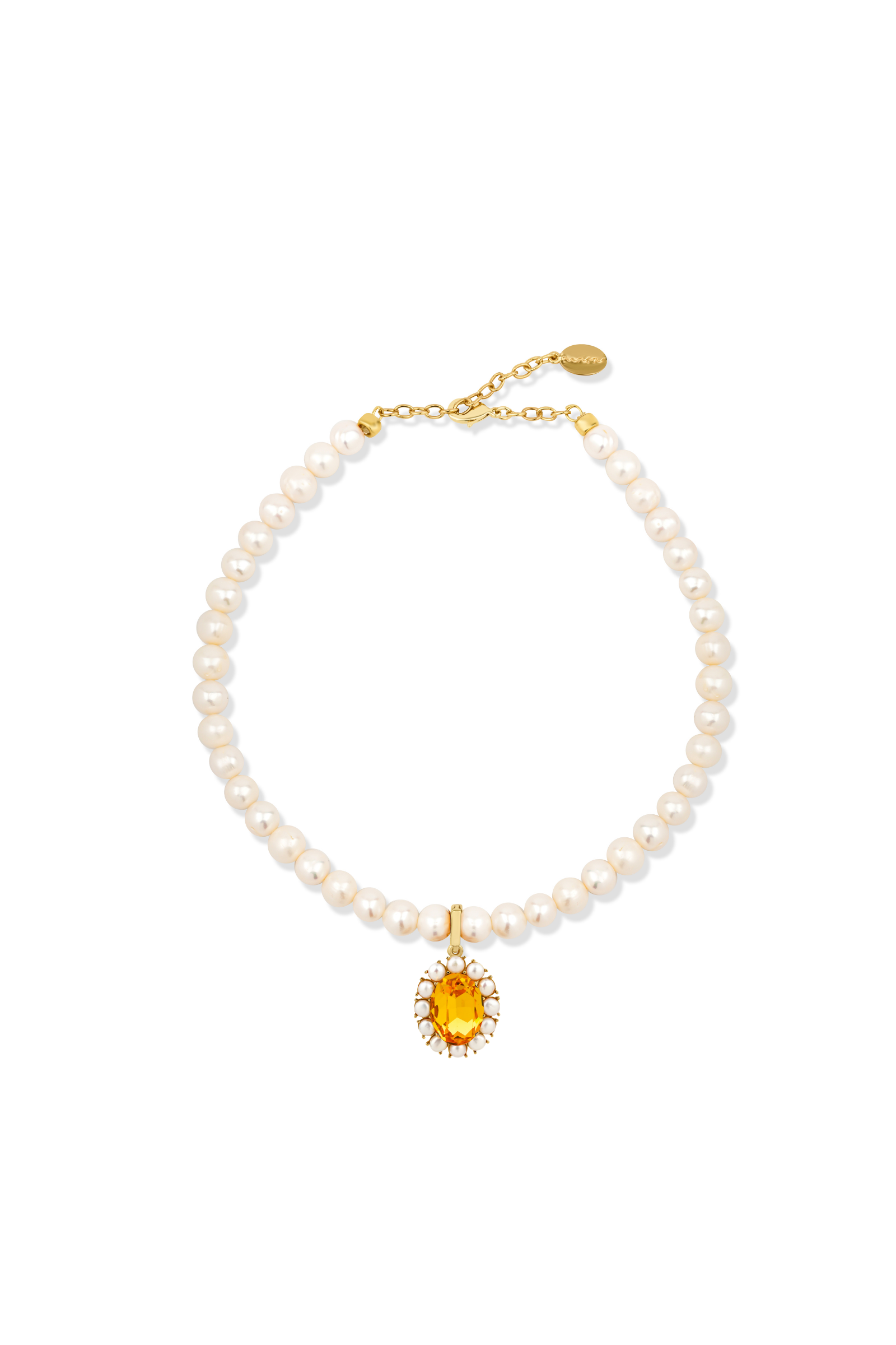 Petite Ninon Pompadour Oval Yellow Charm