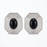 Sol Invictus Onyx Silver Earrings
