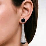 Stardust Onyx Silver Earrings