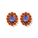 Petite Ninon Oval Orange Purple Crystal Earrings