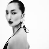 Ninon Square Oval Diamond Crystal Drop Earrings