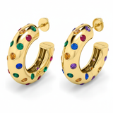 Dream Multicolor Hoop Earrings in Gold