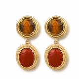 Knidos Tigereye Red Jasper Earrings