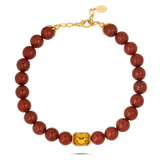 Bodrum Red Jasper and Crystal Necklace