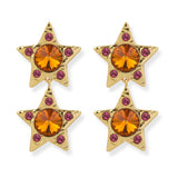 Vesper Orange Fuchsia Star Earrings