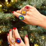 Petite Ninon Square Yellow Pink Ring