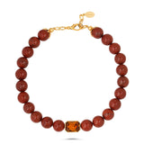 Bodrum Red Jasper and Crystal Necklace
